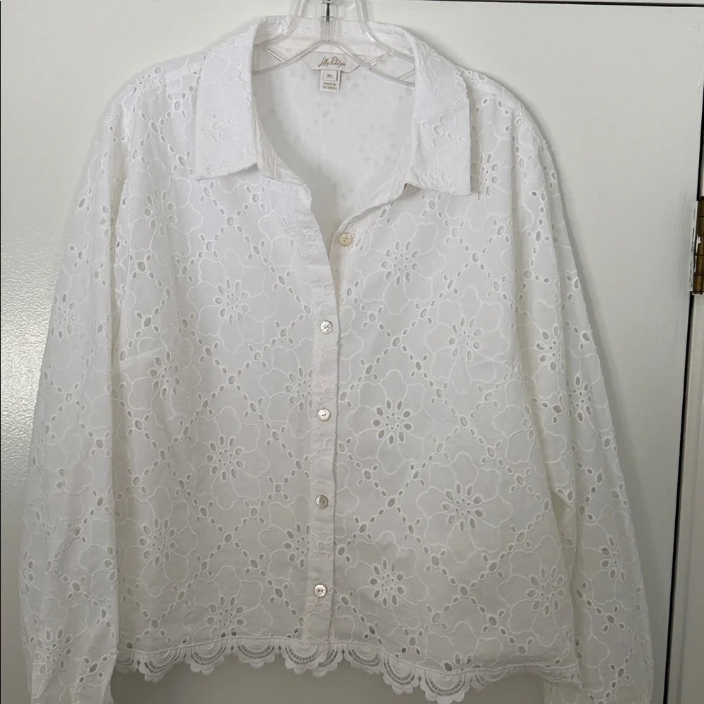Lilly Pulitzer Singrid Eyelet Top - Picture 5 of 8
